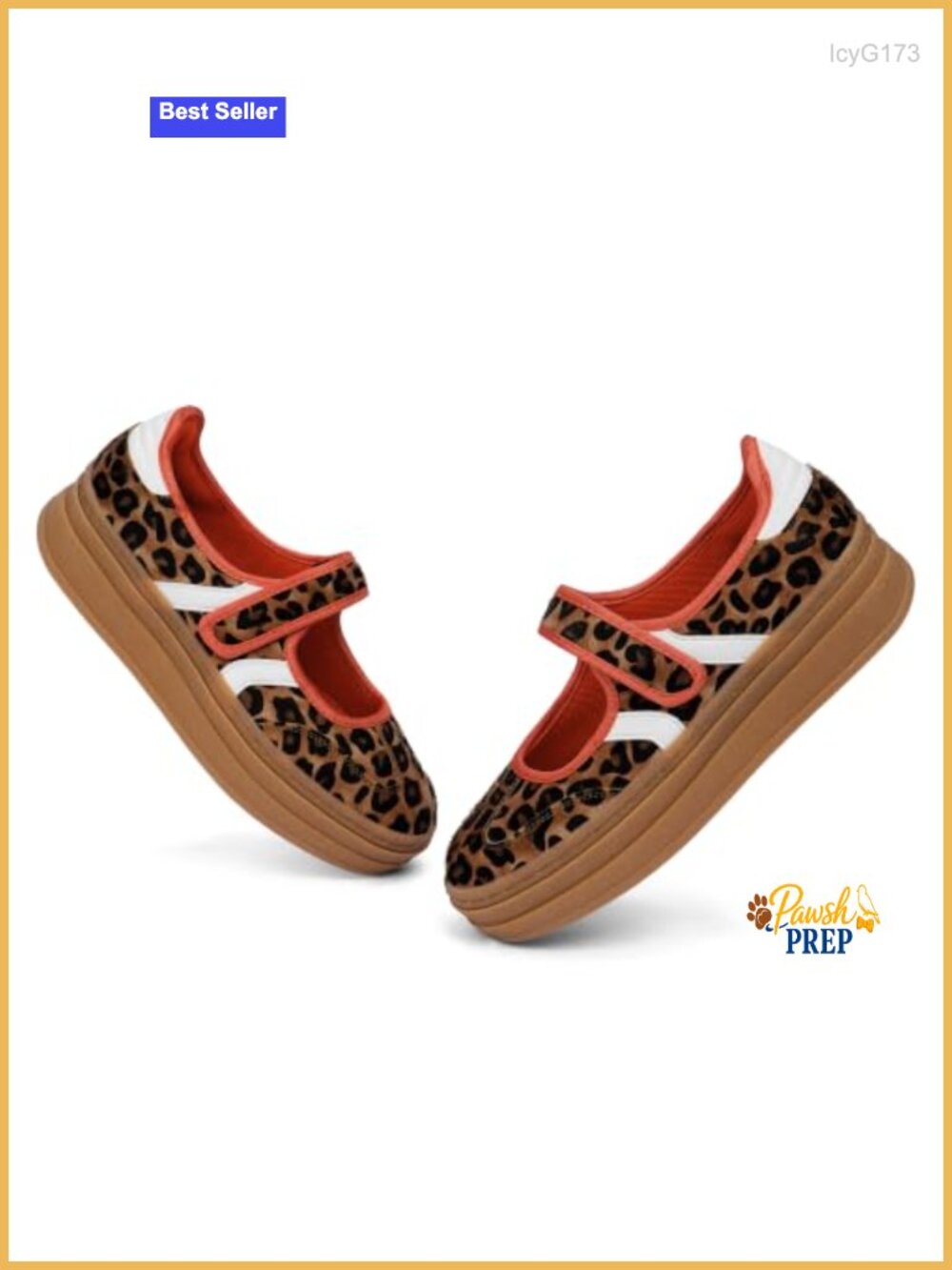 Retro Platform Mary Jane Sneakers Slip on Walking Flats with Hook and Loop - Picture 4 of 6